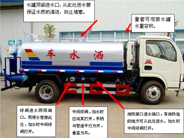 藍(lán)牌5方東風(fēng)多功能綠化灑水車(chē)（抑塵車(chē)）操作注意事項(xiàng)
